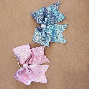 2 cheer dance pony holder bows